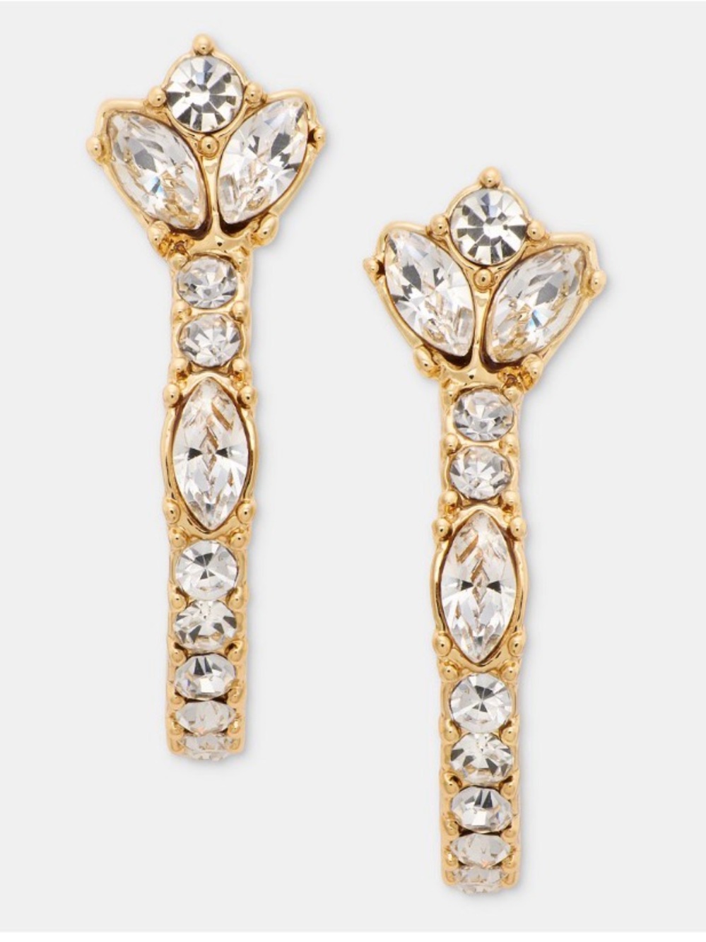 NWT! Givenchy Small Crystal C-Hoop Earrings